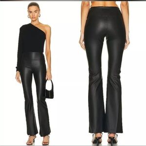 Black Flared XS Leather Pants Leggings Enza Costa NWOT